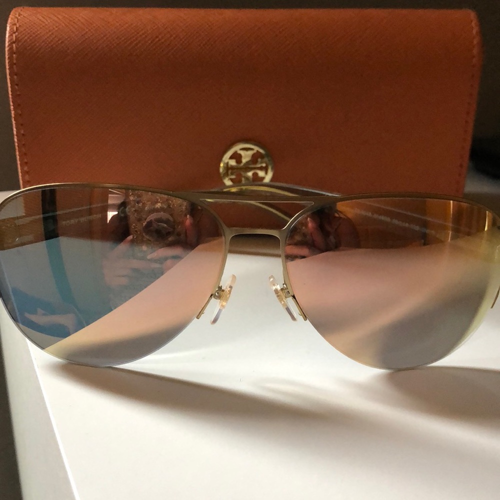 Tory Burch mirrored aviator sunglasses